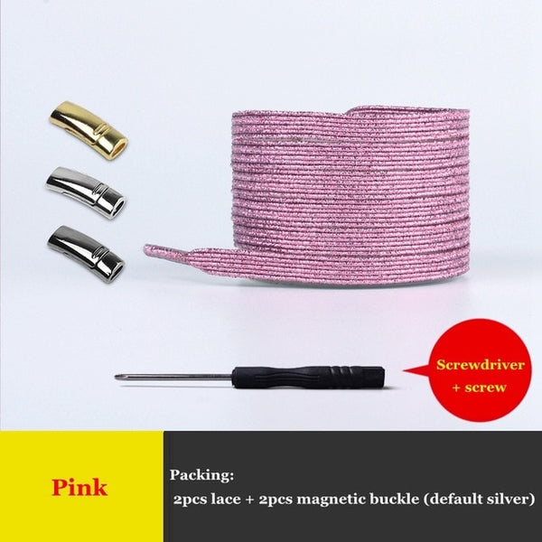 New Magnetic Shoelaces Elastic No Tie Shoe laces Flat Locking Shoelace
