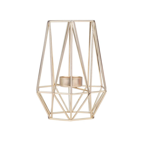 Elegant Iron Geometric Candle Holders Nordic Style Wrought Rack Home Decoration