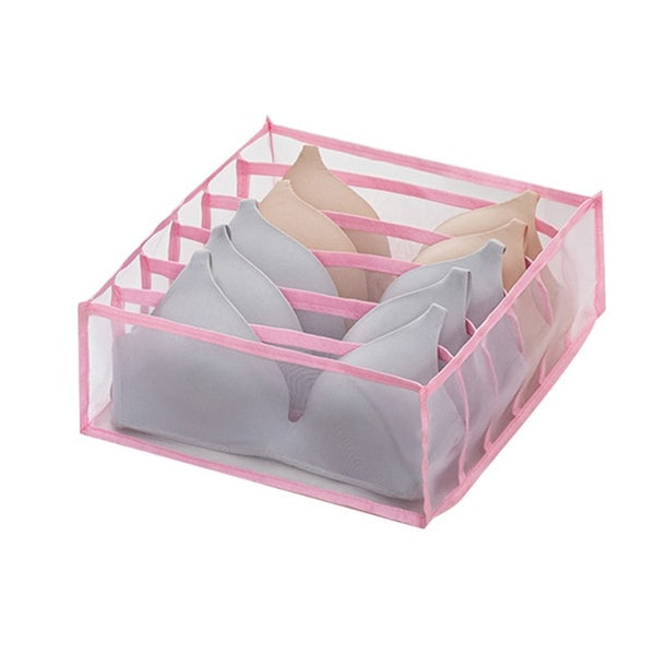 Dormitory closet organizer for socks home separated underwear storage box 7 grids