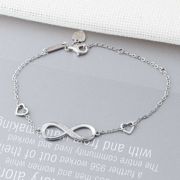 925 Sterling Silver Infinity Bracelets for Women Adjustable Friendship Bracelets & Bangles