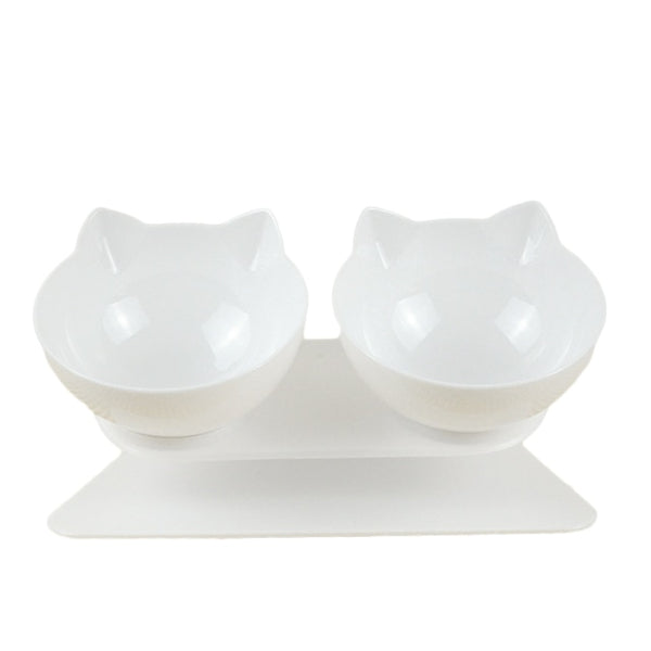 Non slip Double Cat Bowl with Raised Stand Pet Food Cat feeder