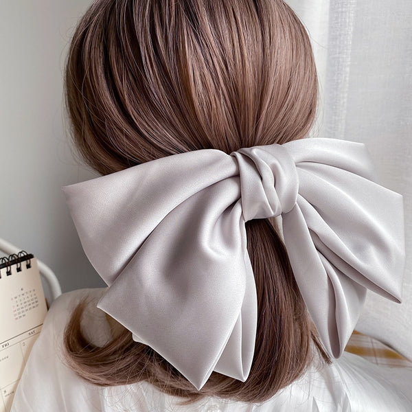 High Quatity Solid Color Big Bow Hairpins For Girl Popular Hair Clip For Women