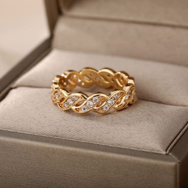 Vintage Opal Rings For Women Stainless Steel Sun Rings Moonstone Ring