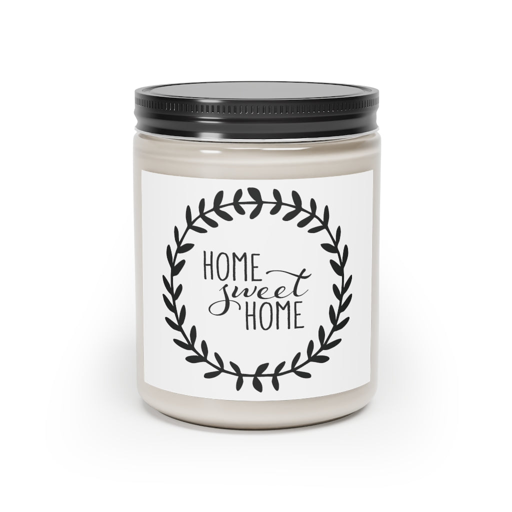Home Sweet Home Print Scented Candle - Natural Soy Wax Decorative Scented Candle Gift for Women and Housewarming Celebrations - 9oz