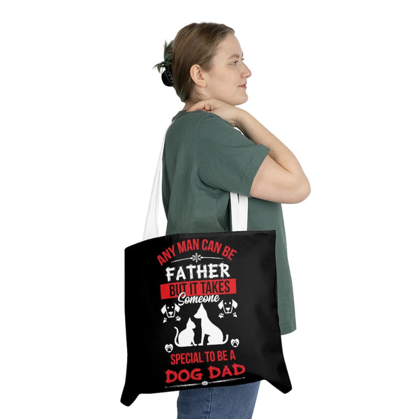 Shoulder Tote Bag With Double Sided Print Pets Understand Humans Better Than Humans Do, Any Man Can Be Father, for Daily Work Book Bag Handbag  Travel Business Shopping or Leisure, Black