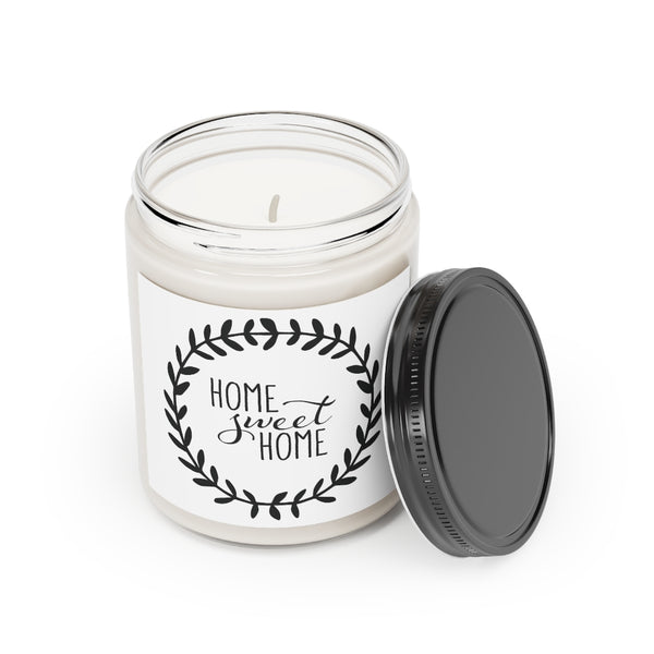 Home Sweet Home Print Scented Candle - Natural Soy Wax Decorative Scented Candle Gift for Women and Housewarming Celebrations - 9oz