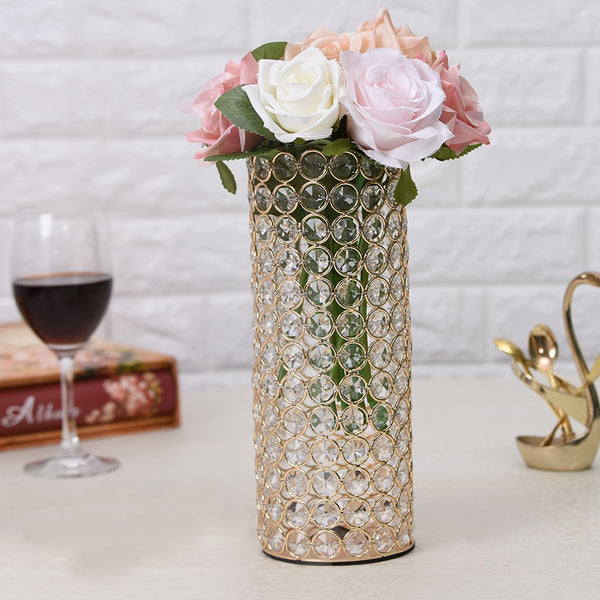 Crystal Glass Cylinder Vase Home Decor