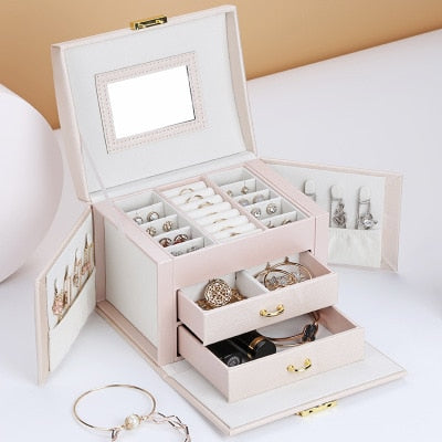 Jewelry Organizer Large Jewelry Box High Capacity Jewelry Casket Makeup Storage