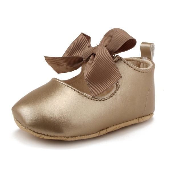 Toddler Baby Girl Soft PU Shoes Bow Bandage Infant Princess Prewalker 0-18M New