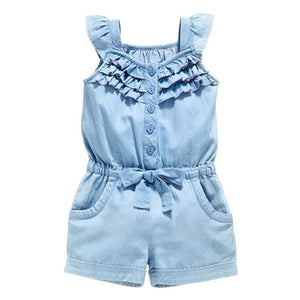Toddler's Bow knot Ruffle Sleeveless Jumpsuit