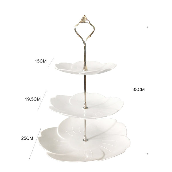 4 Models 3 Tier Plastic Cake Stand Afternoon Tea Wedding Plates