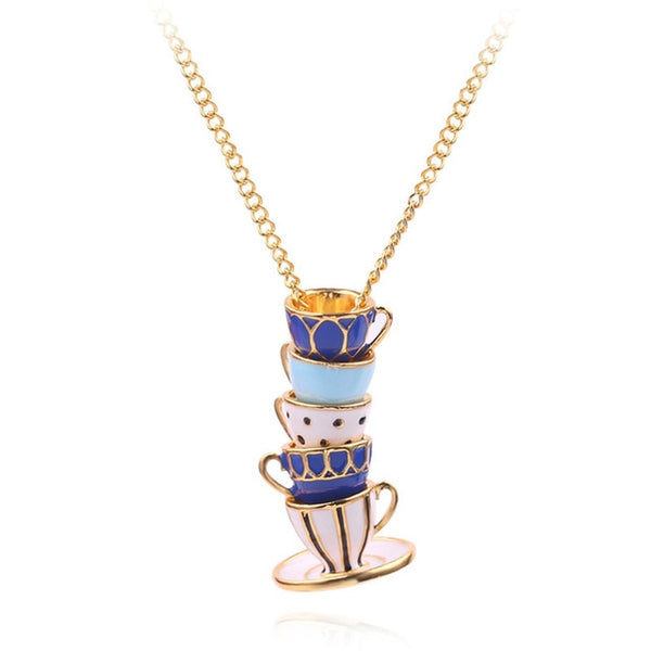 Fashion Womens Tea Cup Necklace Cups Pendant Necklace