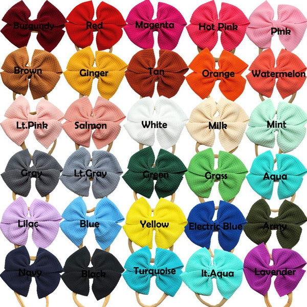 30 Pieces 4.5 Inch Nylon Super Stretchy Soft Bows Headbands