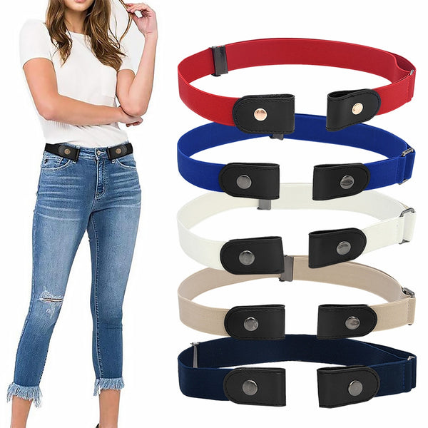 Buckle-Free Belt For Jean Pants,Dresses,No Buckle Stretch Elastic Waist Belt