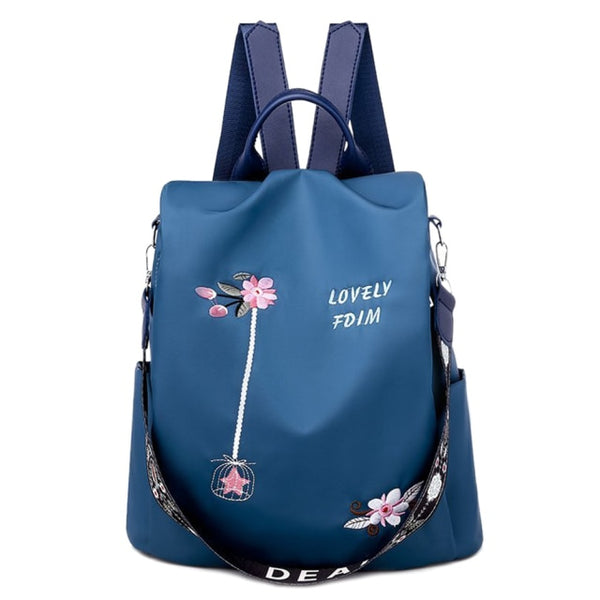 3 in 1 High Quality Oxford Women Backpack Floral Embroidery School Bags Waterproof Female Backpacks Teenage Girls  Travel Bags