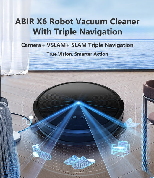 X6 Robot Vacuum Cleaner, Visual Navigation,APP Virtual Barrier