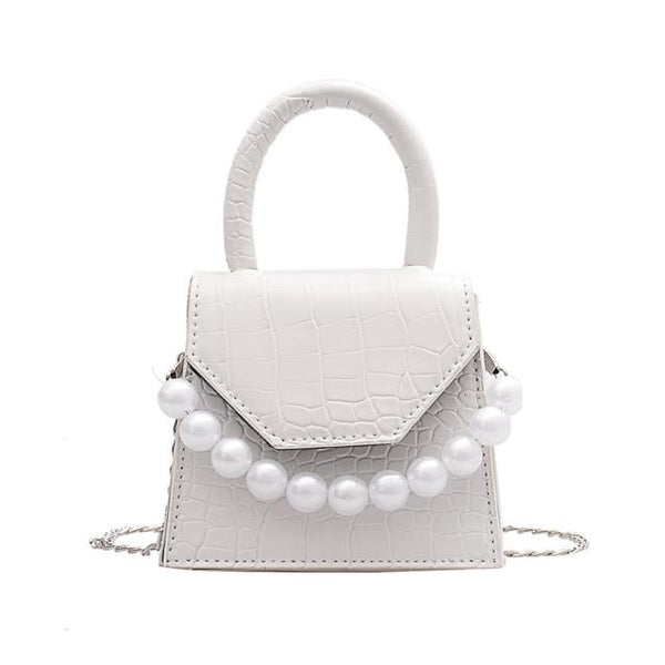 Oeak Pearl Handle Super mini Design PU Leather Shoulder Bags For Women