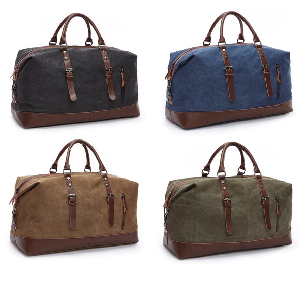 Canvas Leather Men Travel Bags Carry On Luggage Bag Men Duffel Bag Handbag Travel Tote Large Weekend Bag Dropshipping