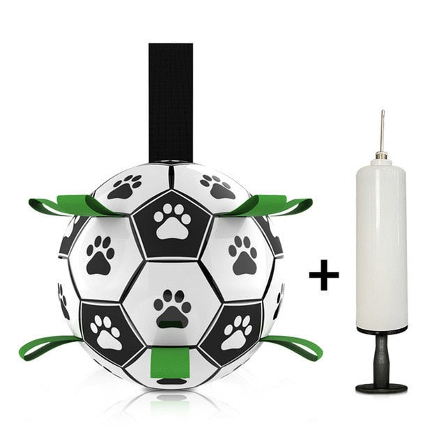 Dog Toys Interactive Pet Football Toys with Grab Tabs Dog Outdoor training Soccer Pet Bite Chew Balls