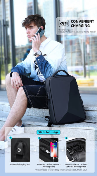 Laptop Backpack Anti-theft Waterproof USB Charging Men Business Travel Bag Backpack