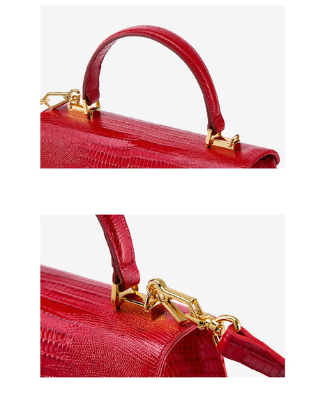 Designer Serpentine Lock Handbag Split Leather Bag 2020 Fashion Women Bag