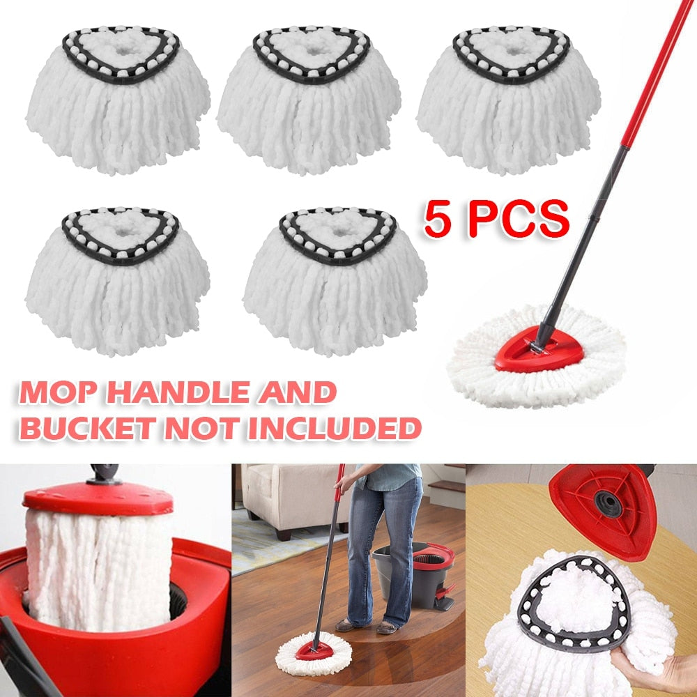 5pcs/lot 360 Rotating Mop Head Replacement Refill Microfiber Spinning Floor Mop