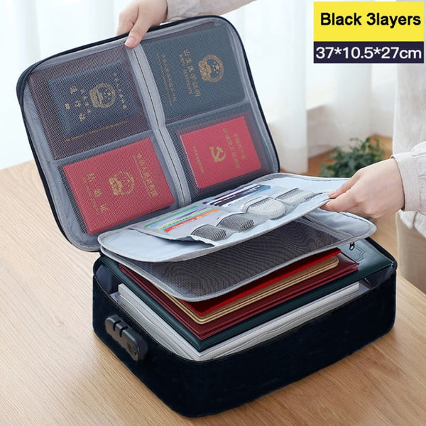 Large Capacity Multi-Layer Document Tickets Storage Bag Certificate File Organizer