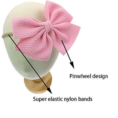 30 Pieces 4.5 Inch Nylon Super Stretchy Soft Bows Headbands