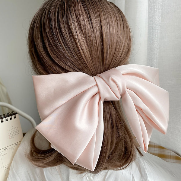 High Quatity Solid Color Big Bow Hairpins For Girl Popular Hair Clip For Women