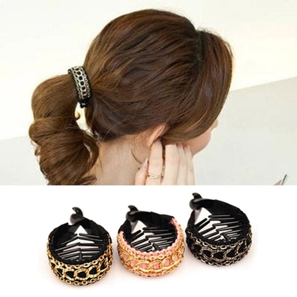 Elegant Crochet Hair Claw Large Hairpins Banana Hair Clips Ponytail Hold Clamp
